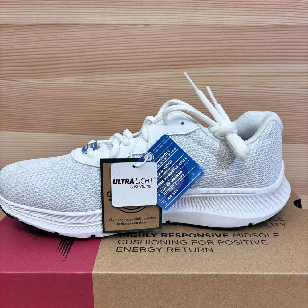 SKECHERS GO RUN Consistent 2.0 Engaged Shoes White Women's Size 10 Sneakers